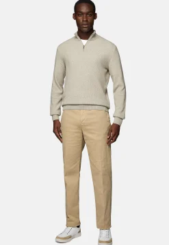 Pull Demi Zip En Mélange De Cachemire