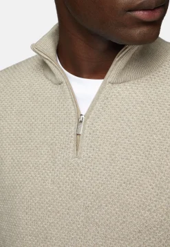 Pull Demi Zip En Mélange De Cachemire