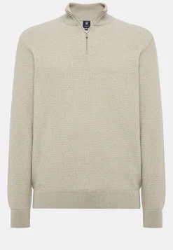 Pull Demi Zip En Mélange De Cachemire