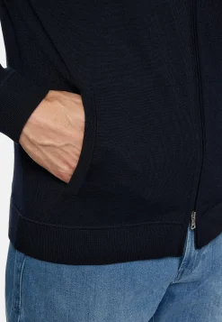 Pull Full Zip À Capuche En Laine Mérinos