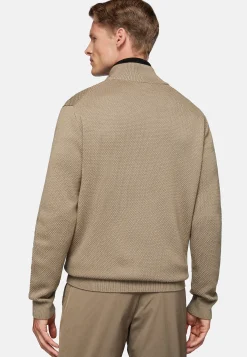 Pull Full Zip Avec Points En Laine Mérinos