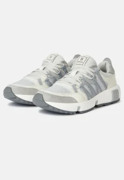 Sneakers En Tissu Technique Et Cuir