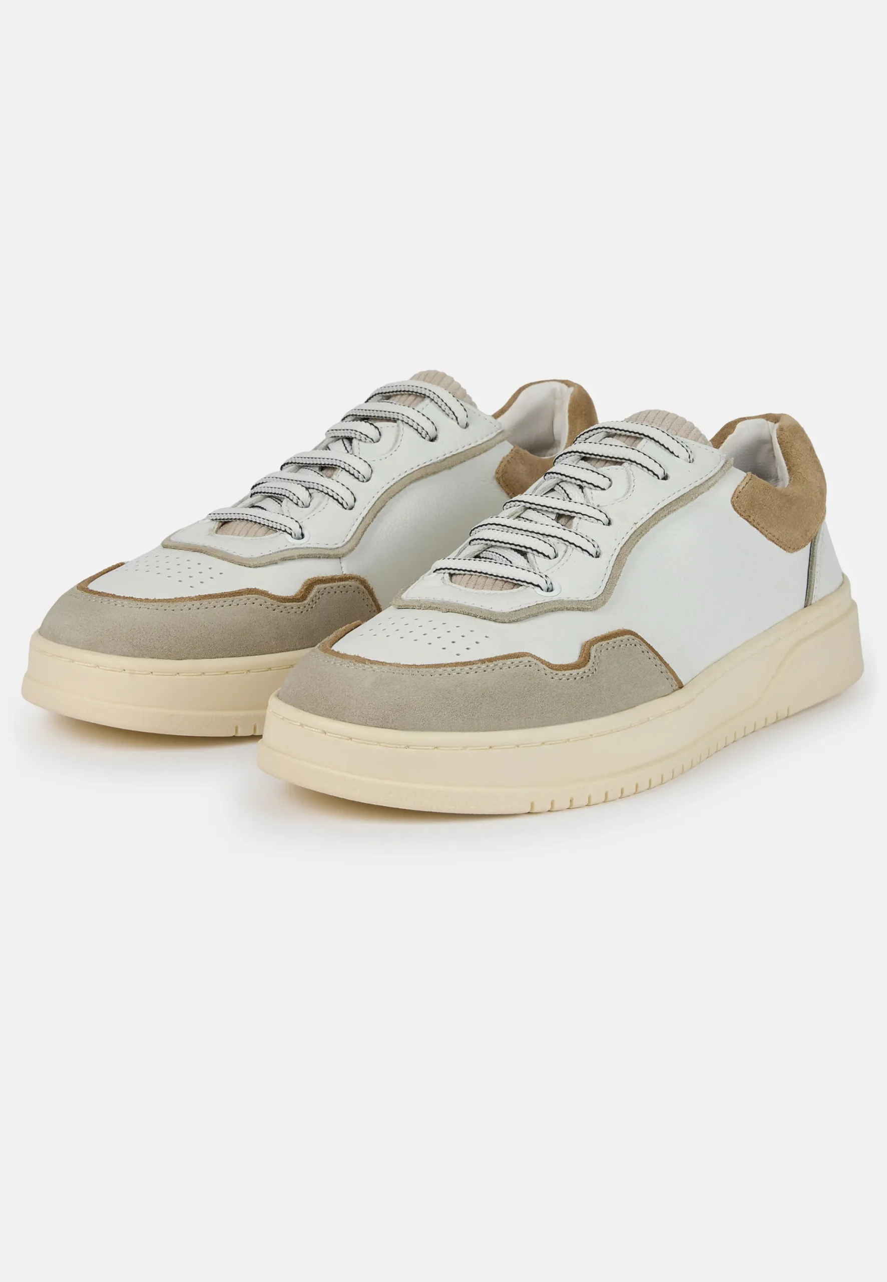 Sneakers Mix Cuir Et Velours