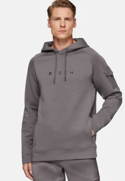 Sweat-Shirt À Capuche En Coton Mélangé Scuba Léger