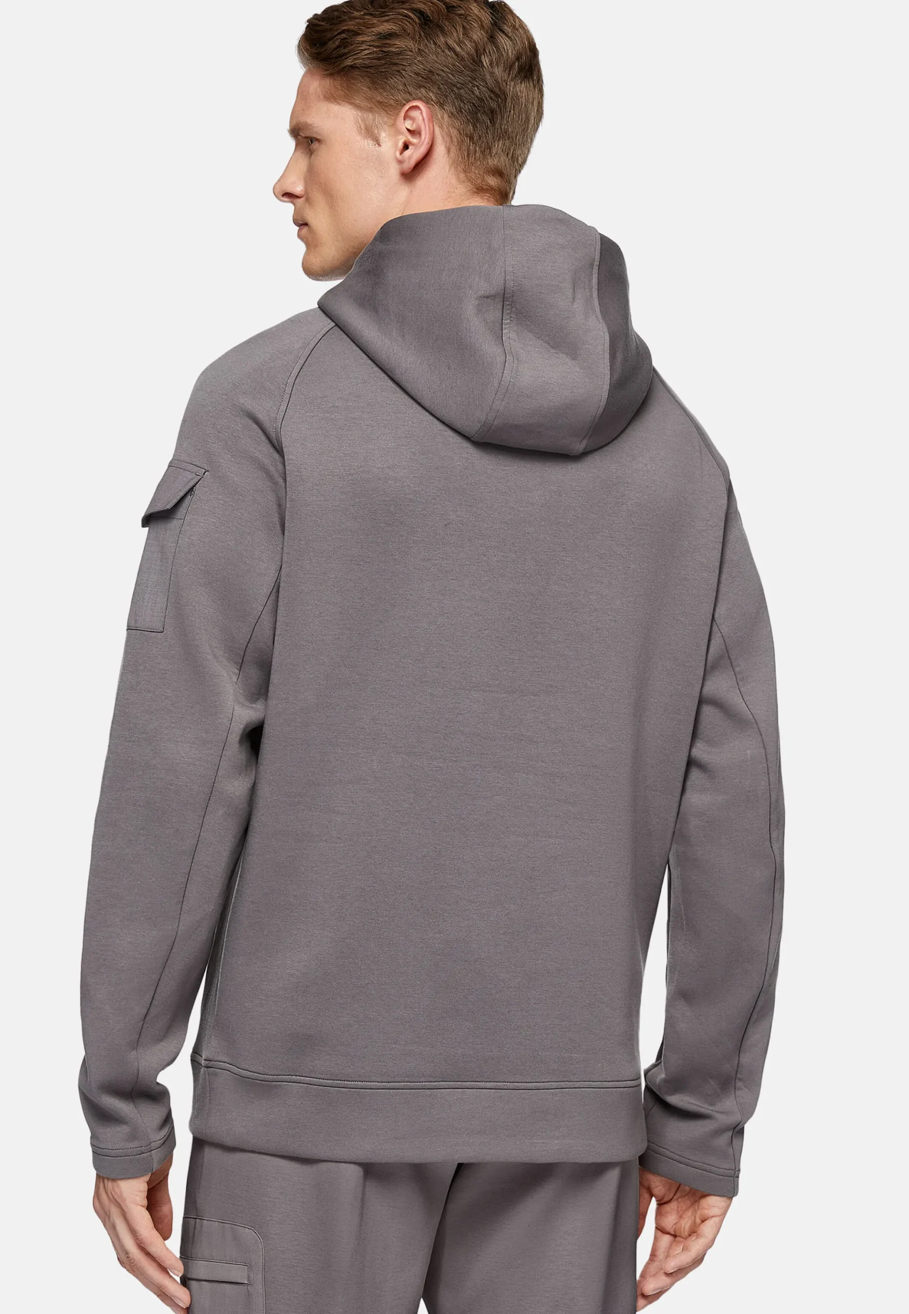 Sweat-Shirt À Capuche En Coton Mélangé Scuba Léger