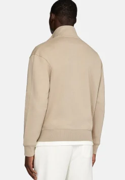 Sweat-Shirt Full Zip Avec Col Montant En Coton