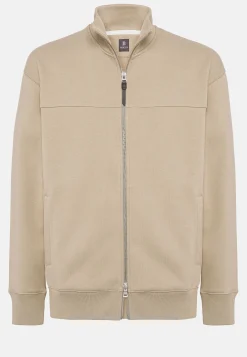 Sweat-Shirt Full Zip Avec Col Montant En Coton