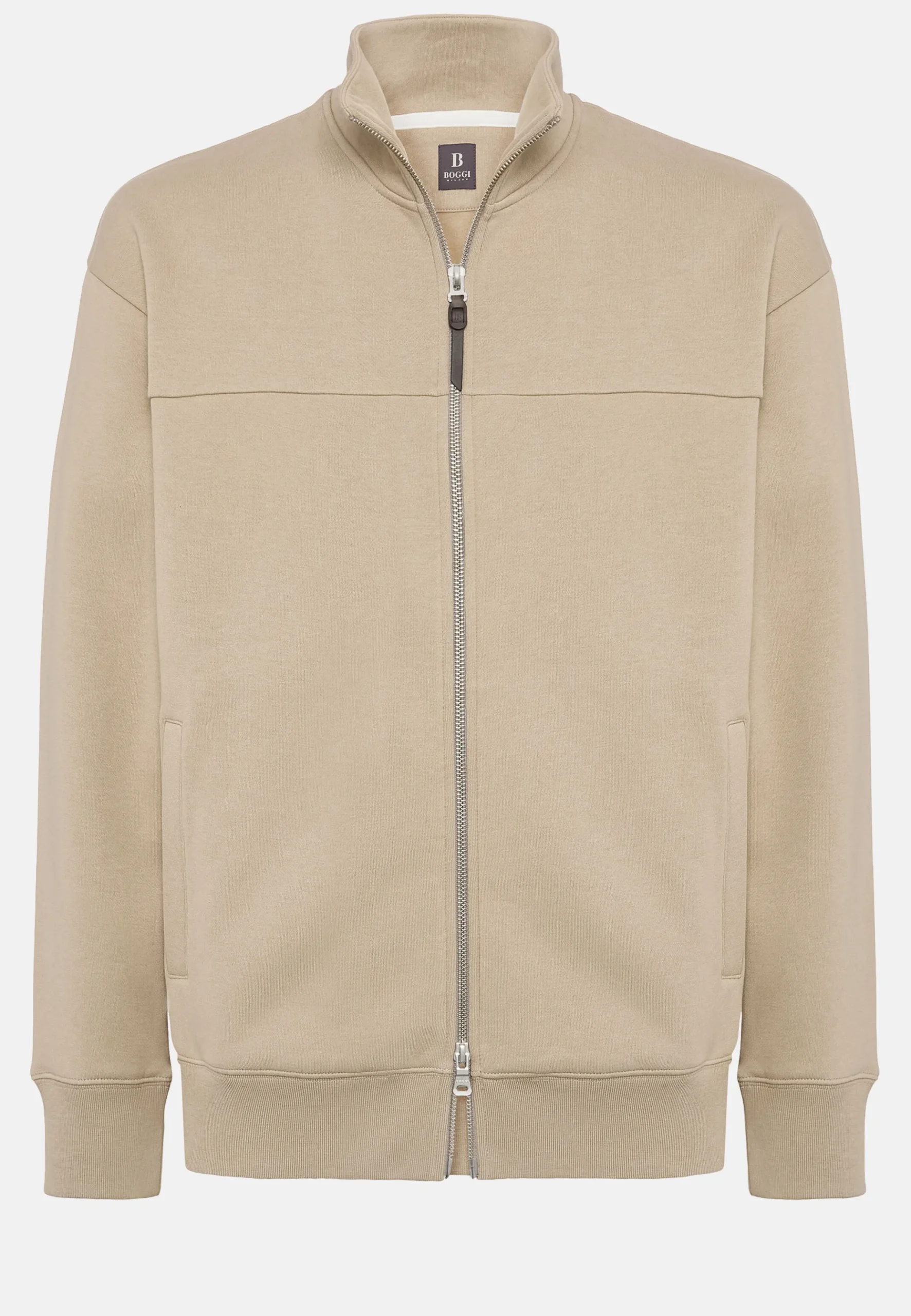 Sweat-Shirt Full Zip Avec Col Montant En Coton