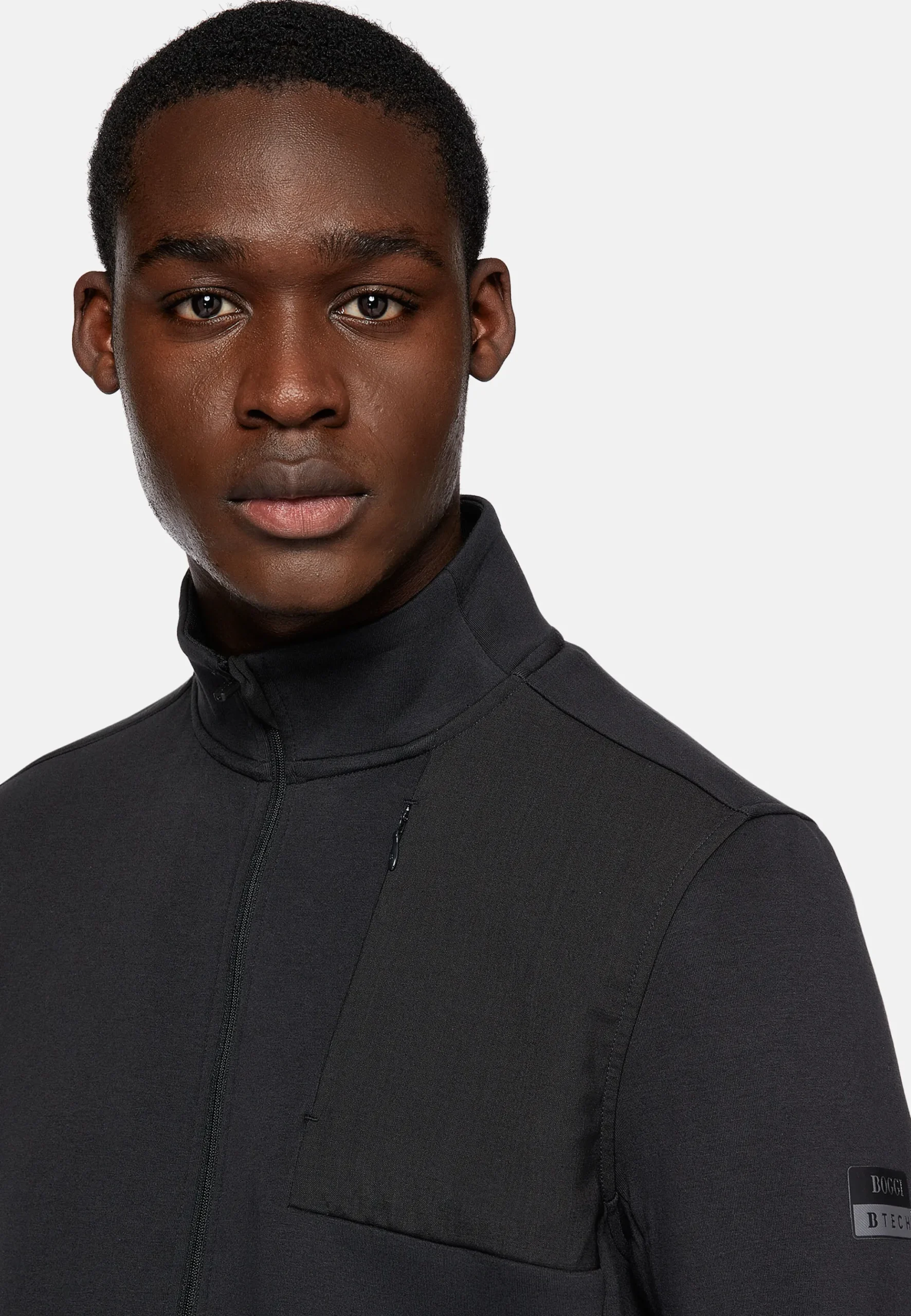 Sweat-Shirt Full Zip En Mélange Coton Et Scuba Léger