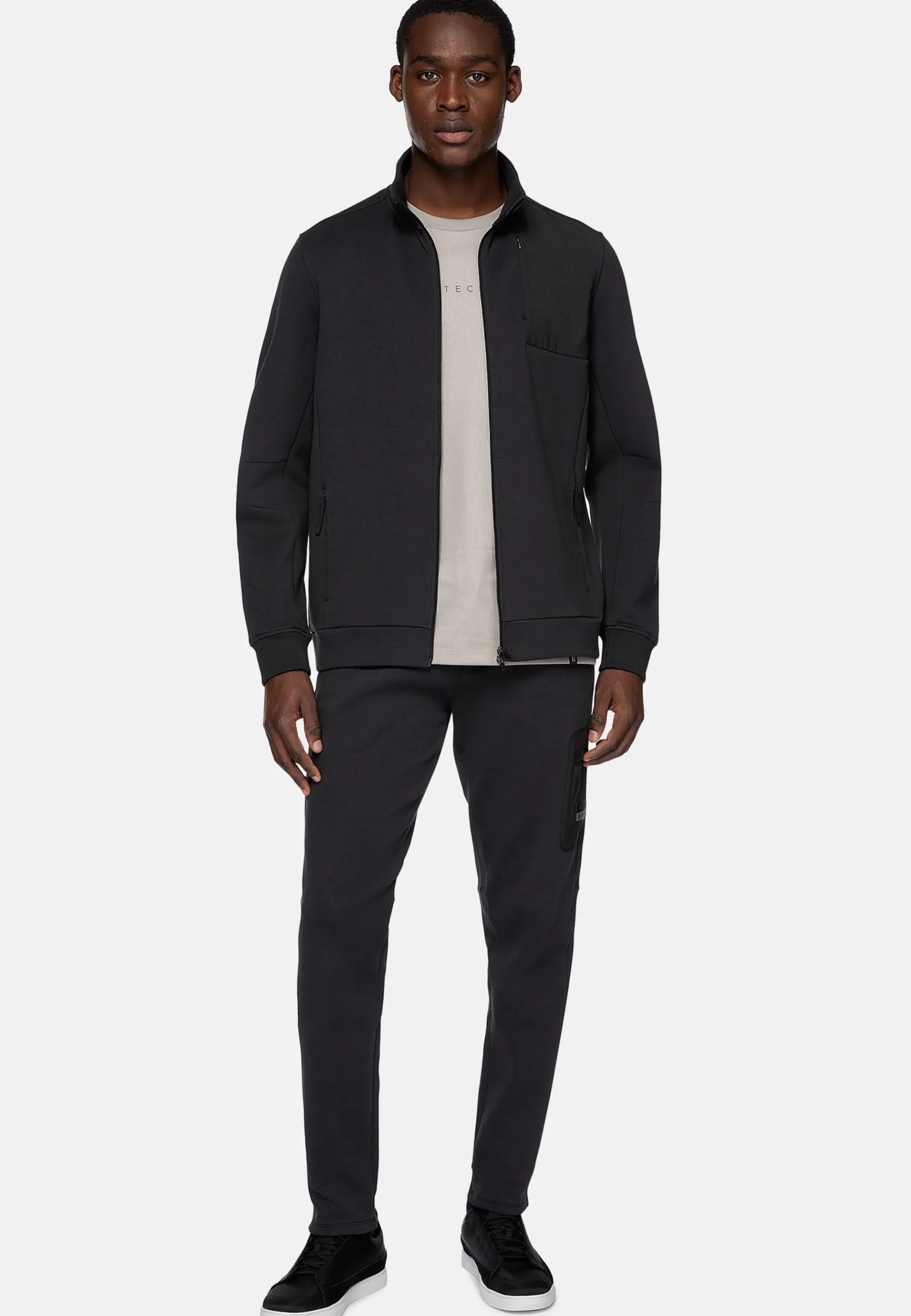 Sweat-Shirt Full Zip En Mélange Coton Et Scuba Léger