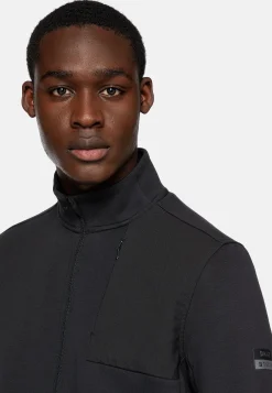 Sweat-Shirt Full Zip En Mélange Coton Et Scuba Léger