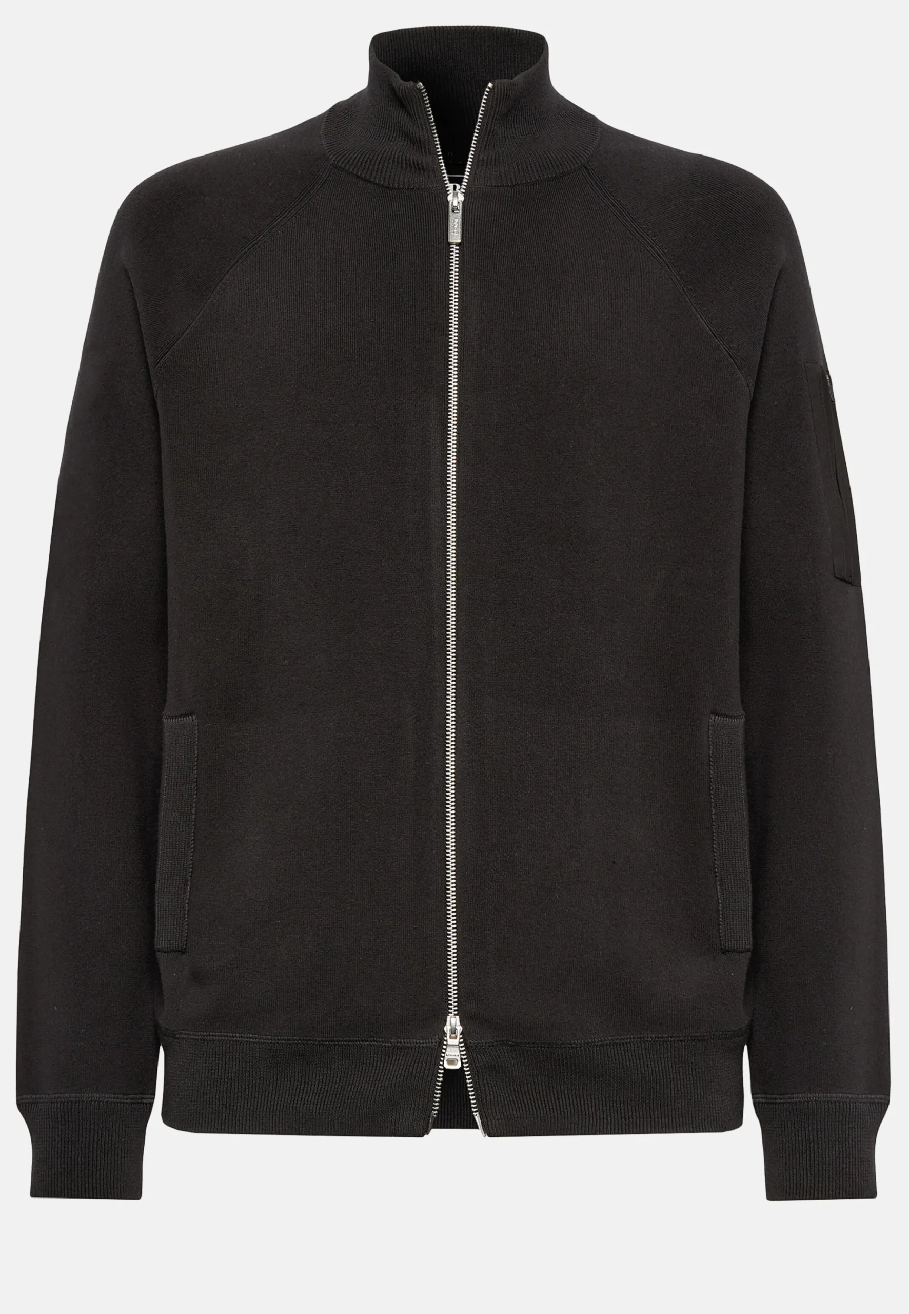 Sweat-shirt Full Zip Maille Anthracite En Coton Technique