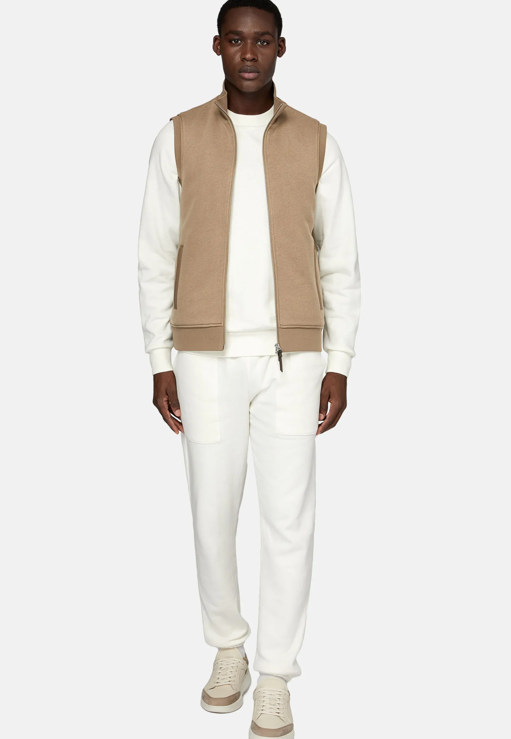 Sweat-shirt Rembourré Sans Manches En Coton Tencel