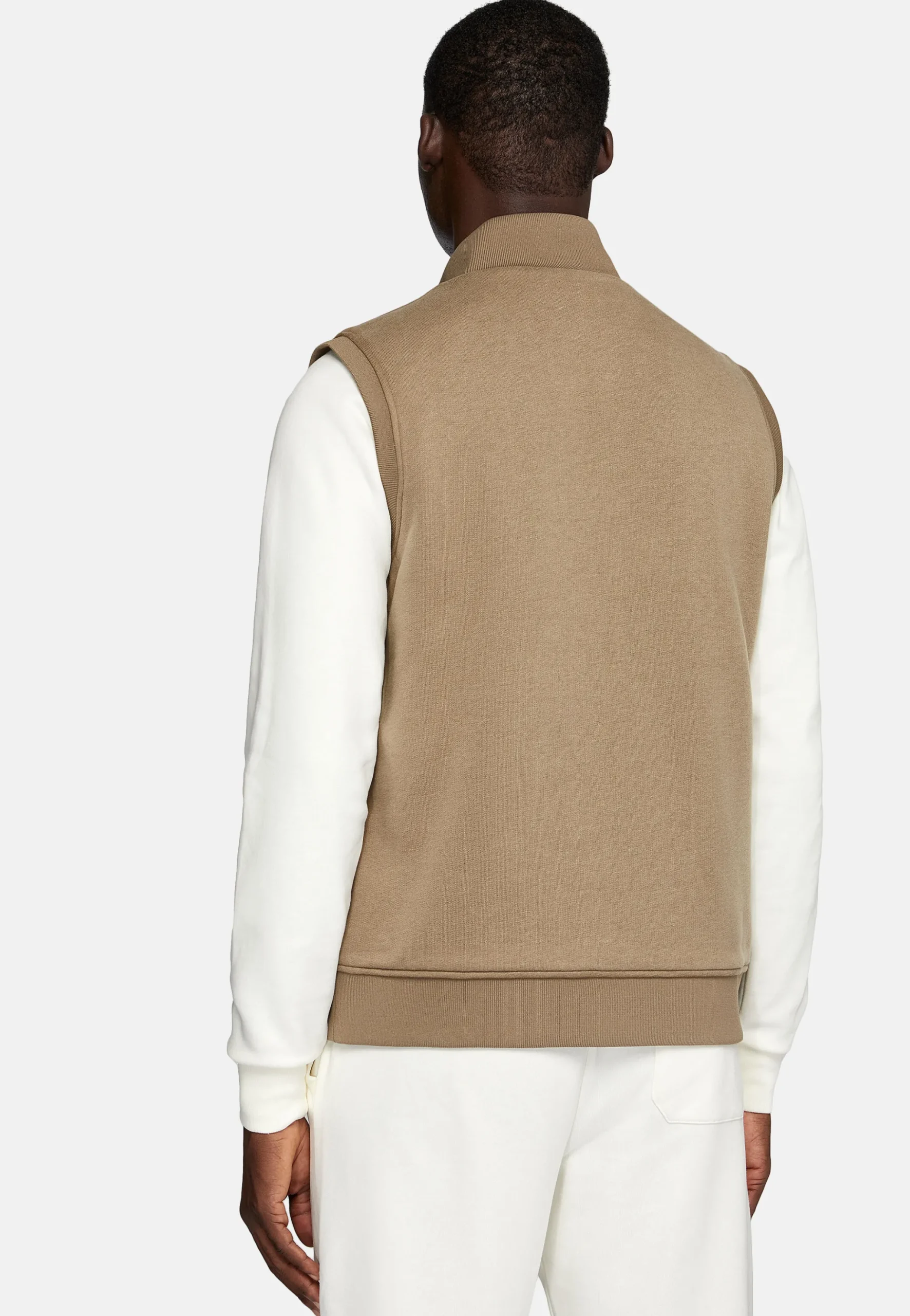 Sweat-shirt Rembourré Sans Manches En Coton Tencel