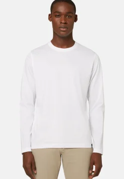 T-shirt À Manches Longues En Jersey De Coton Pima