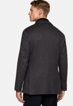 Veste B Jersey Marron Et Bleu En Laine