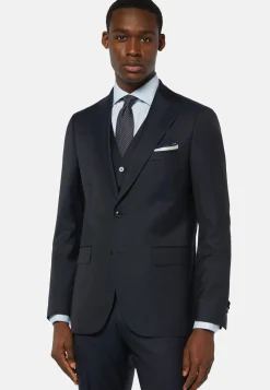 Veste Bleu Marine En Laine Super 130