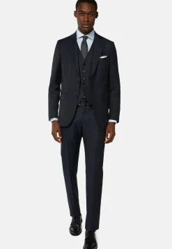 Veste Bleu Marine En Laine Super 130