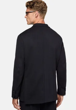 Veste Bleu Marine En Nylon Et Laine B Tech