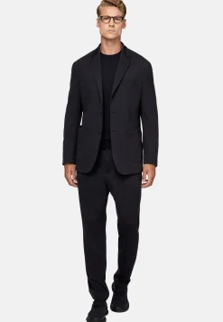 Veste Bleu Marine En Nylon Et Laine B Tech