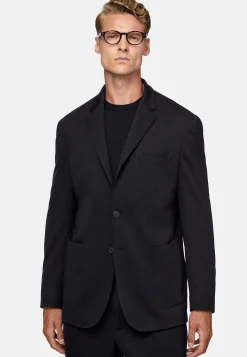 Veste Bleu Marine En Nylon Et Laine B Tech