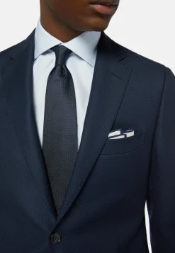 Veste Bleue Œil-de-perdrix En Laine Super 110