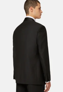 Veste De Smoking Noir En Laine Avec Revers Châle