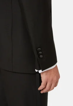 Veste De Smoking Noir En Laine Avec Revers Châle