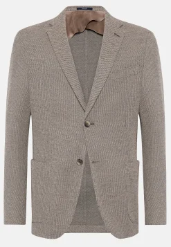 Veste Gris Tourterelle B Jersey En Mélange De Coton Et Laine