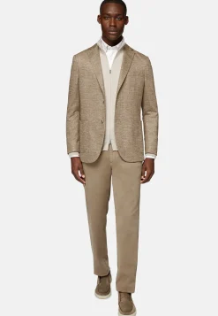 Veste Gris Tourterelle B Jersey En Laine Mélangée