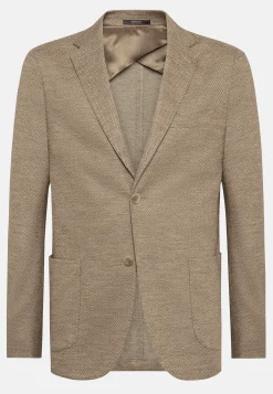 Veste Gris Tourterelle B Jersey En Laine Mélangée