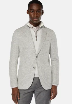 Veste Grise B Jersey En Coton Mélangé