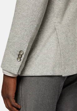 Veste Grise B Jersey En Coton Mélangé