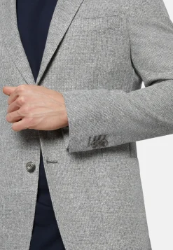 Veste Grise En Mélange Coton Et Lin B Jersey