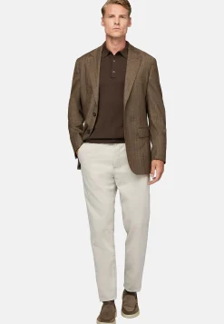 Veste Marron En Laine Stretch