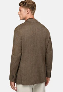 Veste Marron En Laine Stretch