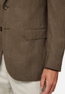 Veste Marron En Laine Stretch