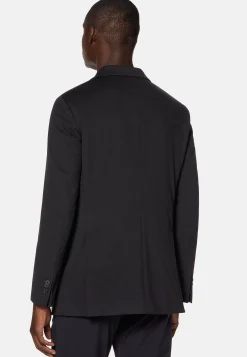 Veste Noire À Double Boutonnage En Nylon Stretch BTech