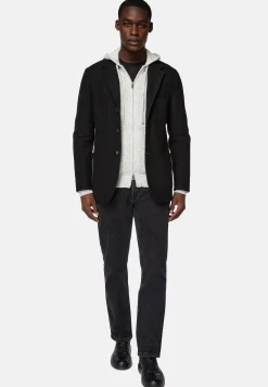 Veste Noire B Jersey En Pure Laine