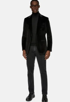 Veste Noire En Velours De Coton