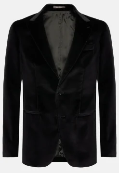 Veste Noire En Velours De Coton