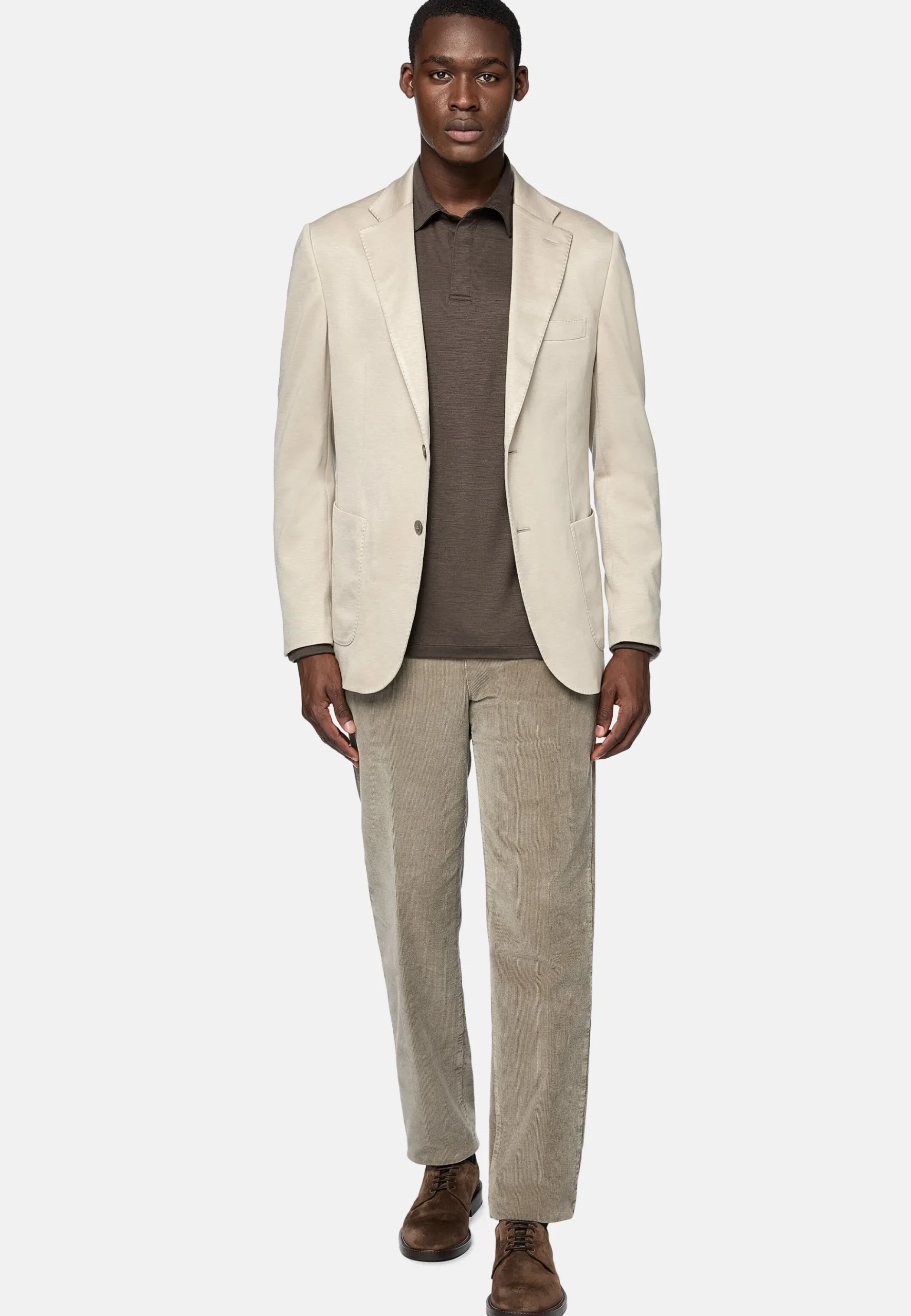 Veste Sable B Jersey En Coton Cachemire Et Tencel