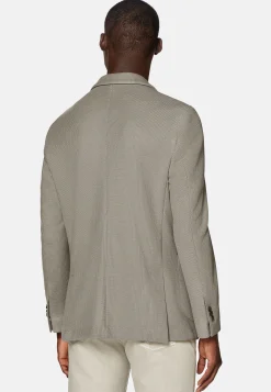 Veste Structurée Gris Tourterelle En Jersey De Laine