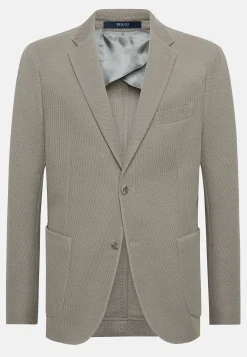 Veste Structurée Gris Tourterelle En Jersey De Laine