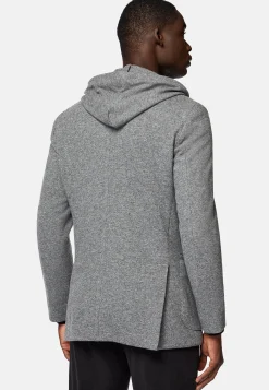 Veste Sweat-Shirt Madison Grise En Laine Cachemire